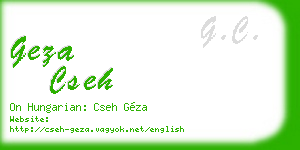 geza cseh business card